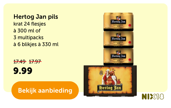 Hertog Jan pils | krat 24 flesjes à 300 ml of 3 multipacks à 6 blikjes à 330 ml | Van 17.49/17.97 voor 9.99 | Bekijk aanbieding