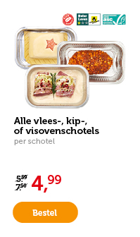 Alle vlees-, kip- of visovenschotels