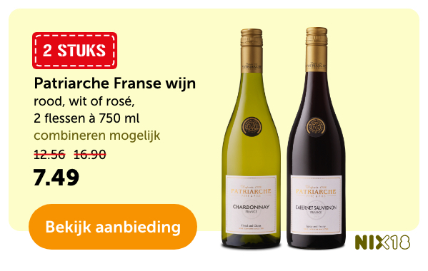 Patriarche Franse wijn | rood, wit of rosé | 2 flessen à 750 ml | combineren mogelijk | Van 12.56/16.90 voor 7.49 | Bekijk aanbieding