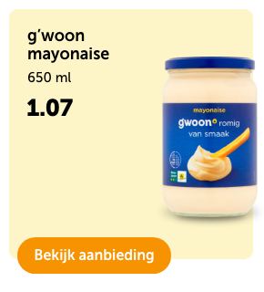 g'woon mayonaise. 650 ml. 1.07.