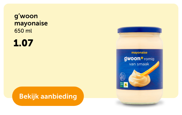 g'woon mayonaise. 650 ml. 1.07.