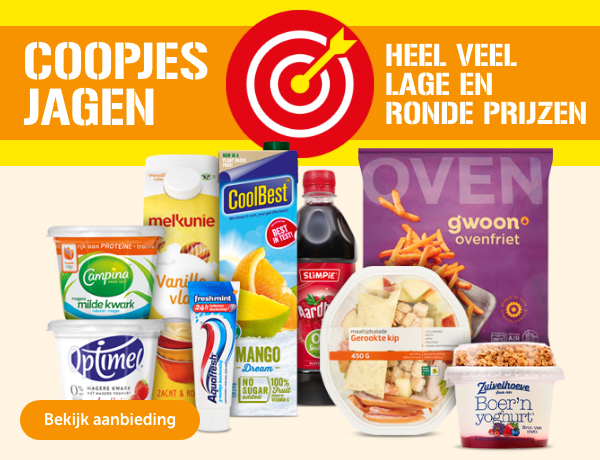 COOPJESJAGEN. HEEL VEEL LAGE EN RONDE PRIJZEN.