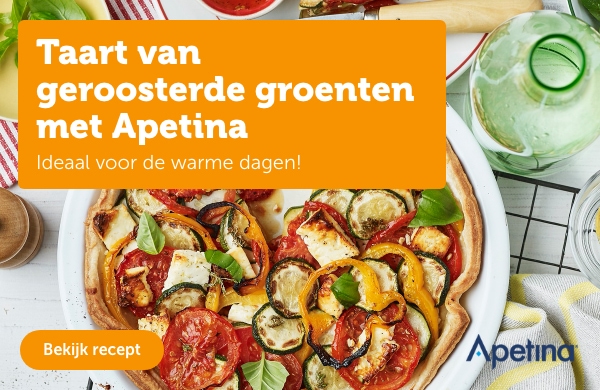 Taart van geroosterde groenten met Apetina