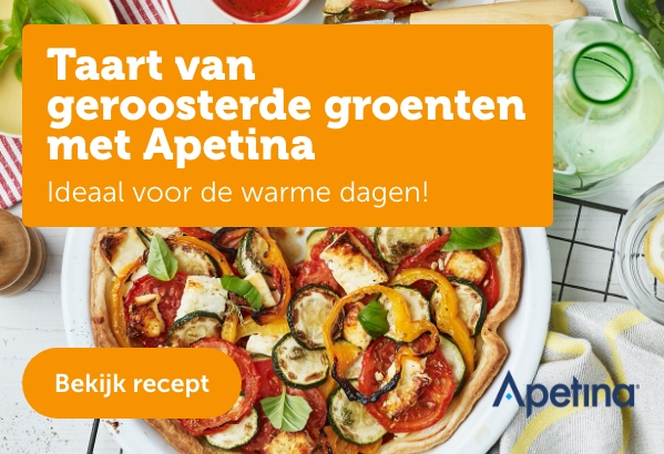 Taart van geroosterde groenten met Apetina