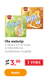 Ola waterijs. 2 stuks 3.99