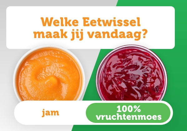 Welke Eetwissel maak jij vandaag? jam / 100% vruchtenmoes