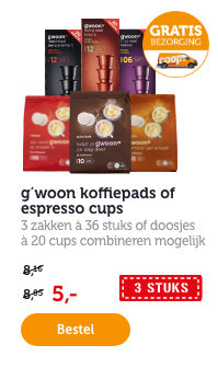 g'woon koffiepads of espresso cups. 3 zakken à 36 stuks of doosjes à 20 cups. Combineren mogelijk. Van 8.16/8.85 voor 5.-