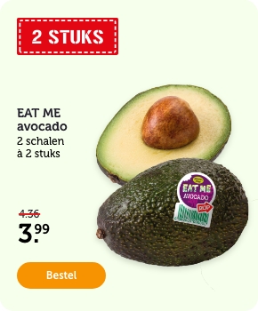 EAT ME avocado. 2 schalen à 2 stuks. Van 4.36 voor 3.99