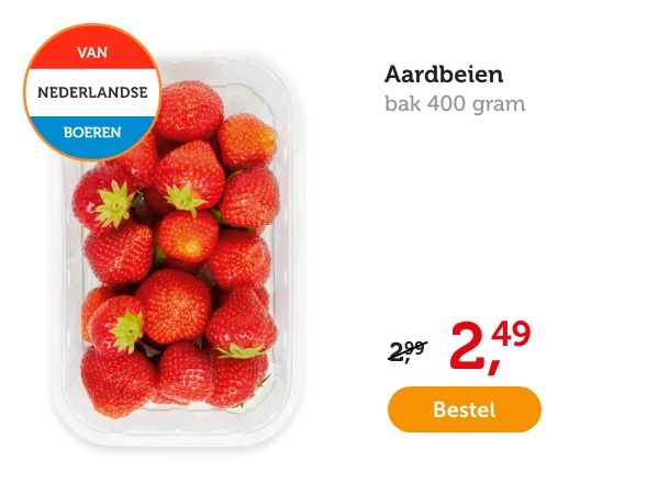 Aardbeien. Bak 400 gram.