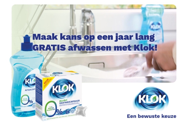 Maak kans op een jaar lang GRATIS afwassen met Klok!