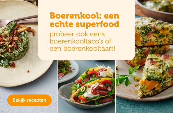 Boerenkool: een echte superfood. probeer ook eens boerenkooltaco's of een boerenkooltaart! | Bekijk recepten