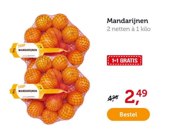 Mandarijnen | 2 netten à 1 kilo | 1+1 GRATIS