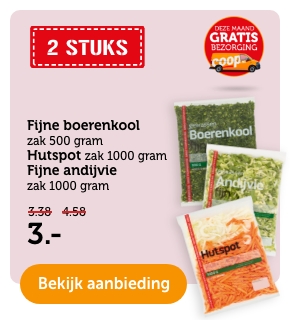 2 STUKS | Fijne boerenkool, hutspot, fijne andijvie | Combineren mogelijk | Van 3.38-4.58 voor 3.-