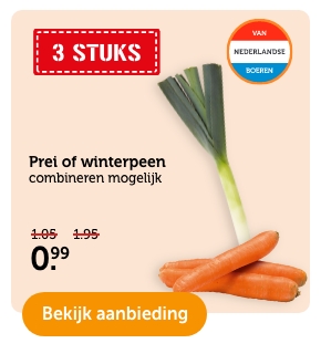 3 STUKS | Prei of winterpeen | Combineren mogelijk | Van 1.05-1.95 voor 0.99