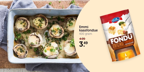 Gevulde champignons met Emmi Fondü kaas!