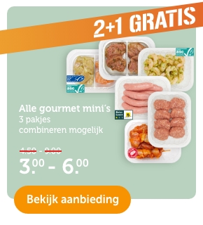 2+1 GRATIS | Alle gourmet mini's | 3 pakjes combineren mogelijk