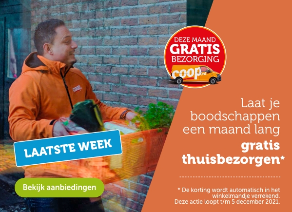 Coopjesjagen | Laatste week | Laat je boodschappen een maand lang gratis thuisbezorgen