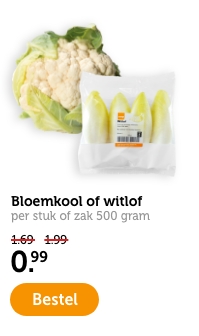 Bloemkool of witlof | per stuk of zak 500 gram | 0.99 | Bestel