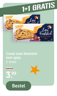 Coop luxe feeststol met spijs | 2 stuks | 3.99 | Bestel