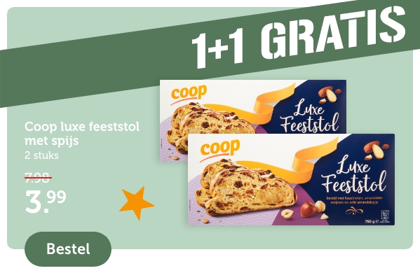 Coop luxe feeststol met spijs | 2 stuks | 3.99 | Bestel