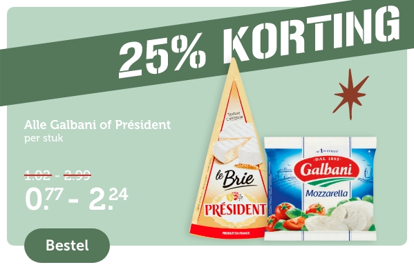 Alle Galbani of Président | per stuk | 0.77 - 2.24 | Bestel