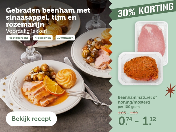 Gebraden beenham met sinaasappel, tijm en rozenmarijn | voordelig lekker! | Bekijik recept