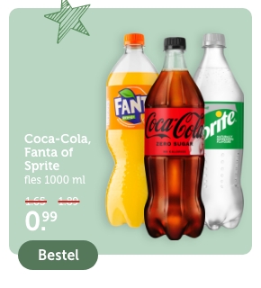 Coca-cola, Fanta of Sprite | fles 100ml | 0.99 | Bestel