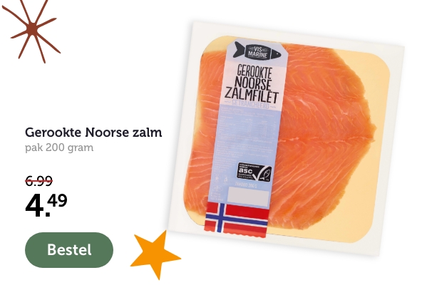 Gerookte noorse zalm | per 200 gram | 4.49 | Bestel