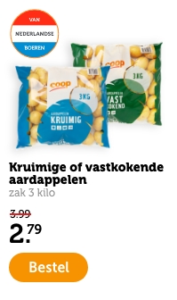 Kruimige of vastkokende aardappelen | zak 3 kilo | 2.79 | Bestel