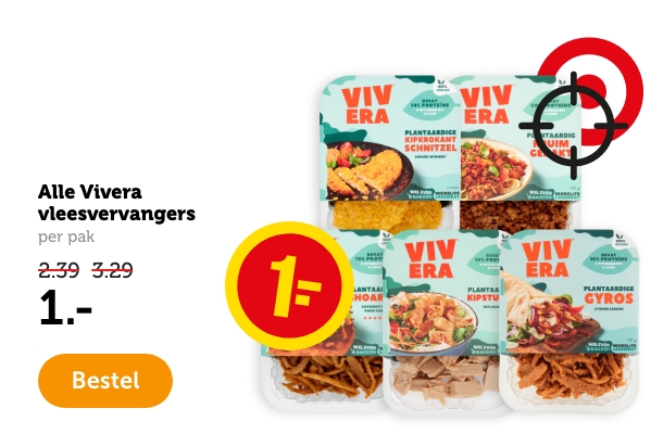 Alle Vivera vleesvervangers | per pak | 1.- | Bestel