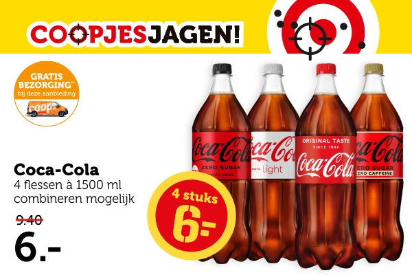 Coca-Cola | 4 flessen à 1500 ml | combineren mogelijk | 6.-