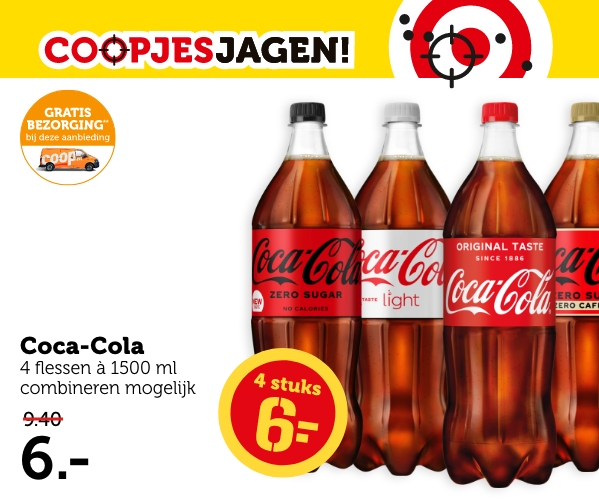 Coca-Cola | 4 flessen à 1500 ml | combineren mogelijk | 6.-