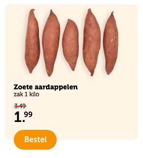 Zoete aardappelen | zak 1 kilo | 1.99 | Bestel