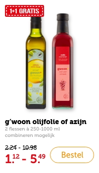 g'woon olijfolie of azijn | 2 flessen à 250-1000 ml| combineren mogelijk | 1.12 - 5.49 | Bestel