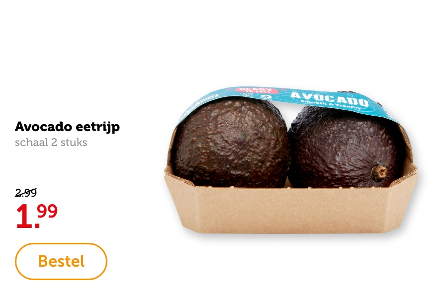 Avocado eetrijp | schaal 2 stuks | 1.99 | Bestel