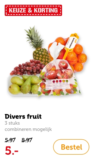 Divers fruit, 3 stuks, combineren mogelijk. Van 5.97/8.97 voor 5.-