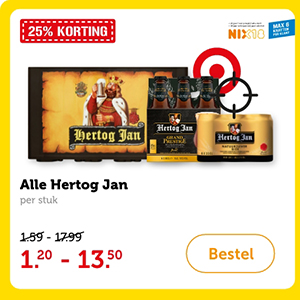 Alle Hertog Jan, per stuk. 25% KORTING