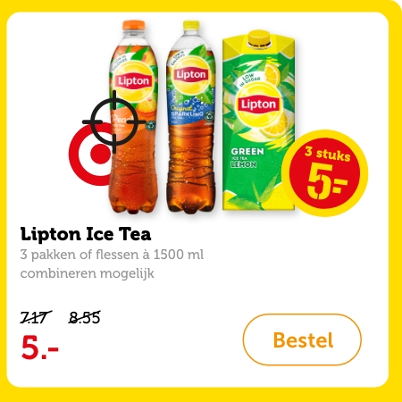 Lipton Ice Tea, 3 pakken of flessen à 1500 ml, combineren mogelijk. Van 7.17/8.55 voor 5.-