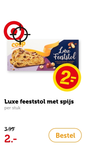 Luxe feeststol met spijs, per stuk. Van 3.99 voor 2.-