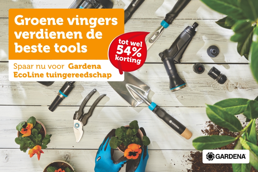 Groene vingers verdienen de beste tools. Spaar nu voor Gardena EcoLine tuingereedschap. Tot wel 54% korting.