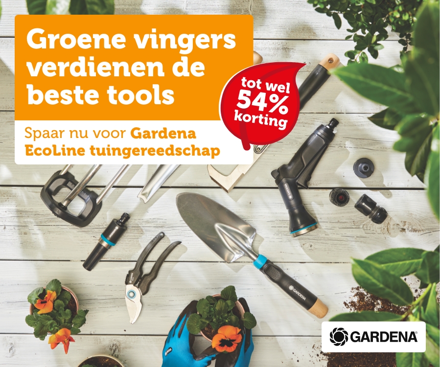 Groene vingers verdienen de beste tools. Spaar nu voor Gardena EcoLine tuingereedschap. Tot wel 54% korting.