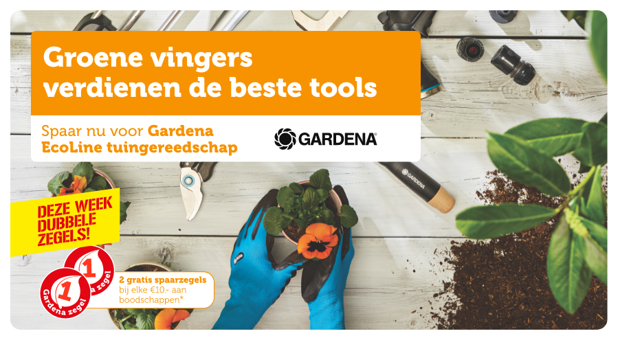 Groene vingers verdienen de beste tools. Spaar nu voor Gardena EcoLine tuingereedschap.