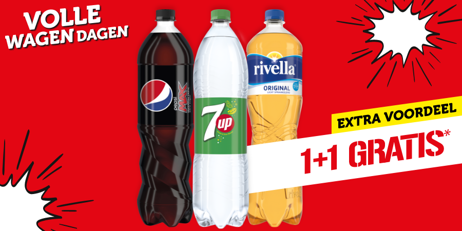 EXTRA VOORDEEL | Pepsi, 7UP en Rivella, 1+1 GRATIS*