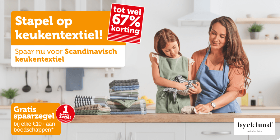 Stapel op keukentextiel!