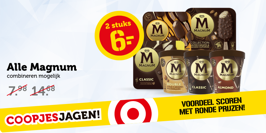 Alle Magnum, combineren mogelijk. 2 stuks 6.-