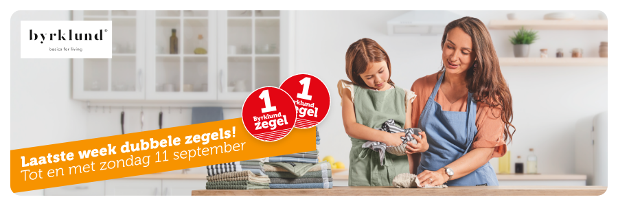 Laatste week: Spaar nu met dubbele zegels voor keukentextiel!