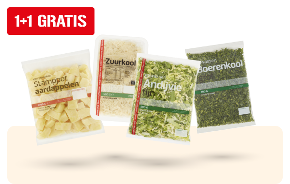 Alle gesneden stamppotgroenten en -aardappelen