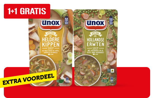 Alle Unox soep in zak