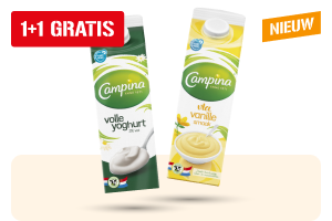 Campina yoghurt en vanille- of chocoladevla