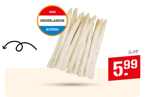 Hollandse witte asperges geschild